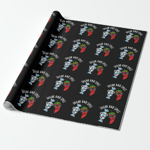 Papier Cadeau Sucre Et Espions Amusant Pun De Nourriture Dark BG