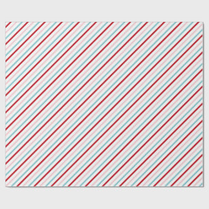 Papier Cadeau Sucré Rayure Bonbon Rouge Rose Bleu Vacances/Anniv