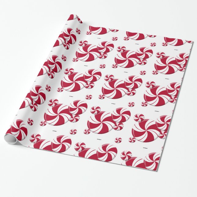 Papier Cadeau Sucrerie de remous de menthe poivrée (Déroulé)