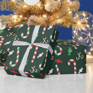 Papier Cadeau Sucres de canne de menthe poivrée
