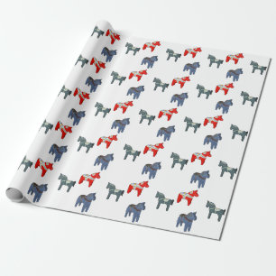 Papier Cadeau Suède Dala Horse Dalecarlian suédois