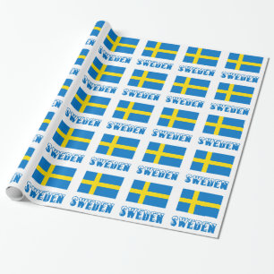 Papier Cadeau Suède et drapeau suédois