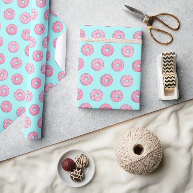 Papier Cadeau Sugar Sweet Pink Glazed Donuts (Artisanat)