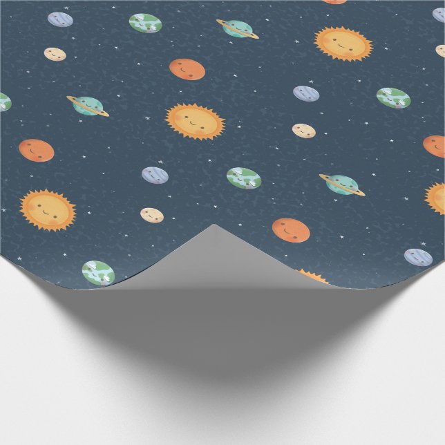 Papier Cadeau Sun et motif gais de griffonnages de l'espace de (Coin)