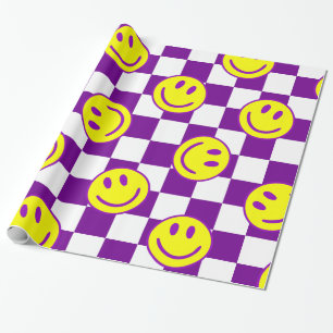 Papier Cadeau super de chèque de visage violet