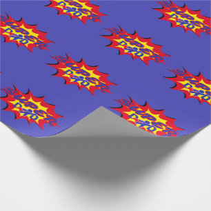 Papier Cadeau Super Hero Papa Fête des pères de livre comique