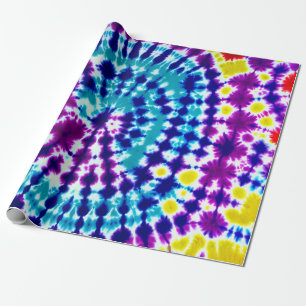 Papier Cadeau Super Psychédélique Spirale Tie Dye Batik Art