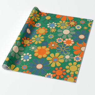 Papier Cadeau Super Retro 60s les années 70 Hippie Vintage motif