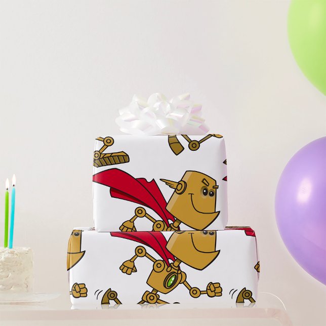 Papier Cadeau Super Robot (Créateur téléchargé)