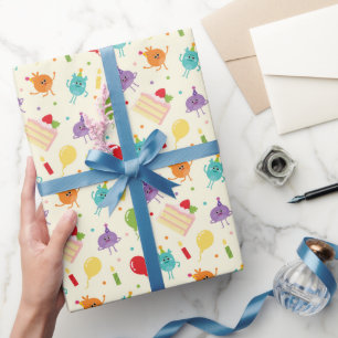 Papier Cadeau Super simple   Motif de gâteau d'anniversaire