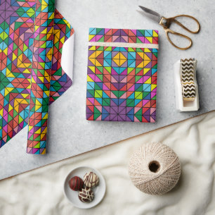 Papier Cadeau Superbe conception de courtepointe Joyeux cadeau d