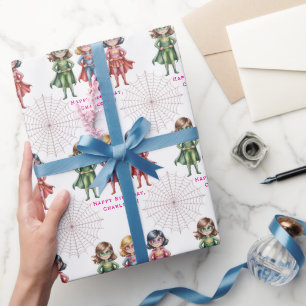 Papier Cadeau Supergirl Heroes Anniversaire Fête Pour Filles