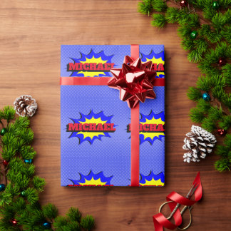 Papier Cadeau Superhero Kids Comic Book Nom personnalisé