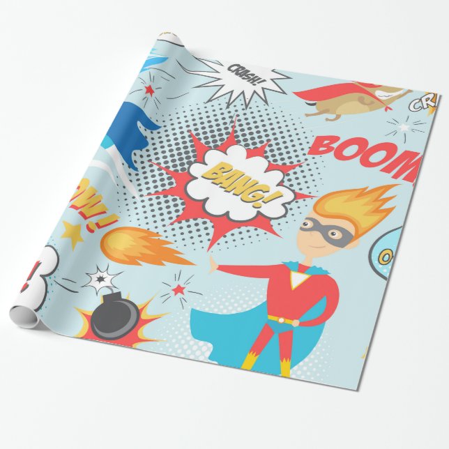 Papier Cadeau Superheros (Déroulé)