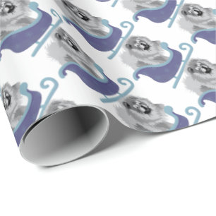 Papier Cadeau SUR LE FLEUVE Papier d'emballage bleu Chow