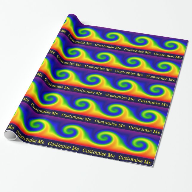 Papier Cadeau Surf arc-en-ciel (Déroulé)