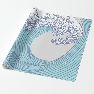 Papier Cadeau Surf asiatique japonais Vague Art Ocean Art