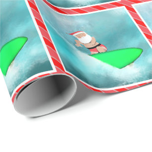 Papier Cadeau Surfing Christmas Beach Holiday Cadeau