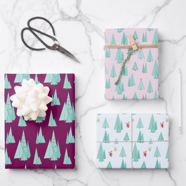 papier cadeau | Surprise de Noël boisé (Recto)