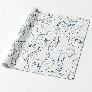 Papier Cadeau Swan Motif Seamlessswan, motif, abstrait, dos