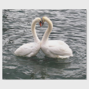 Papier Cadeau Swans & Love Valentine's Day Wrapping Paper