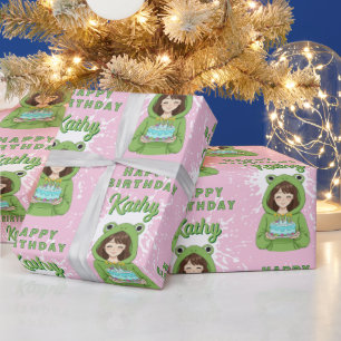 Papier Cadeau Sweat à capuche fille personnalisé grenouille Kawa