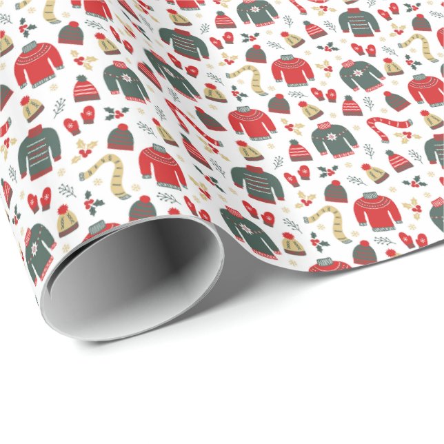 Papier Cadeau Sweaters Casquettes & Mittens Papier d'enveloppeme (Coin rond)