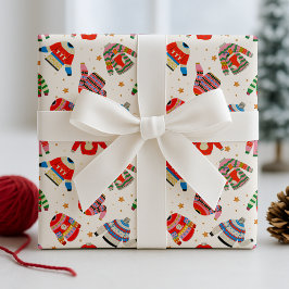 Papier Cadeau Sweaters moches petite échelle Papier d'enveloppem