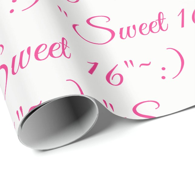Papier Cadeau Sweet 16 Cadeau-Enveloppement (Coin rond)
