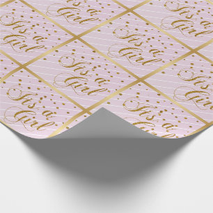 Papier Cadeau Sweet Baby Confetti rose et or