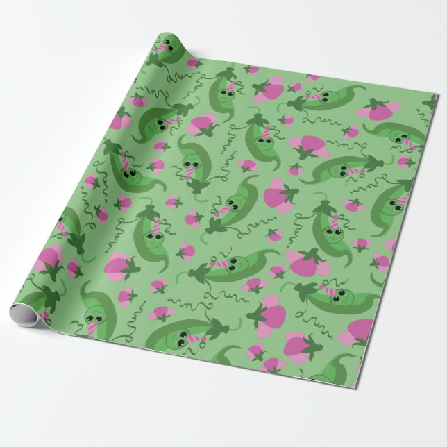 Papier Cadeau Sweet Pea Cute 1er Anniversaire (Déroulé)
