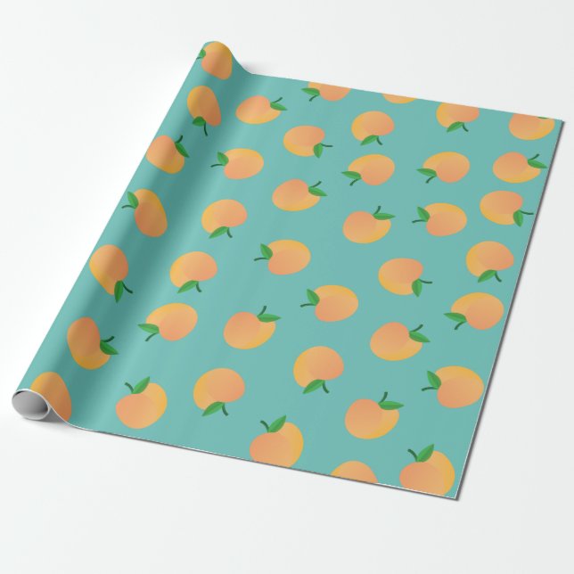 Papier Cadeau Sweet Peach Cute Fruit 1er Anniversaire Thème (Déroulé)