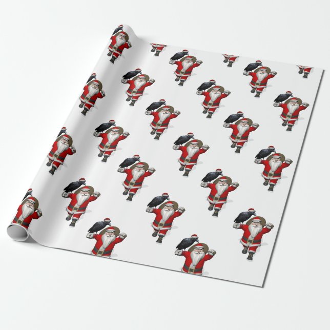Papier Cadeau Sweet Santa Claus aime Ravens (Déroulé)