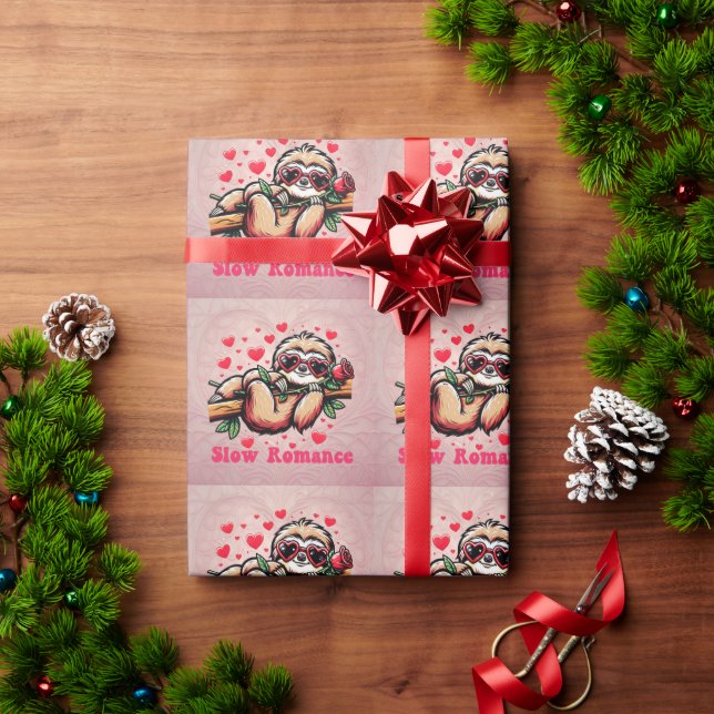 Papier Cadeau Sweet Sloth Moments : Saint Valentin Lente Romance (Cadeau de vacances)