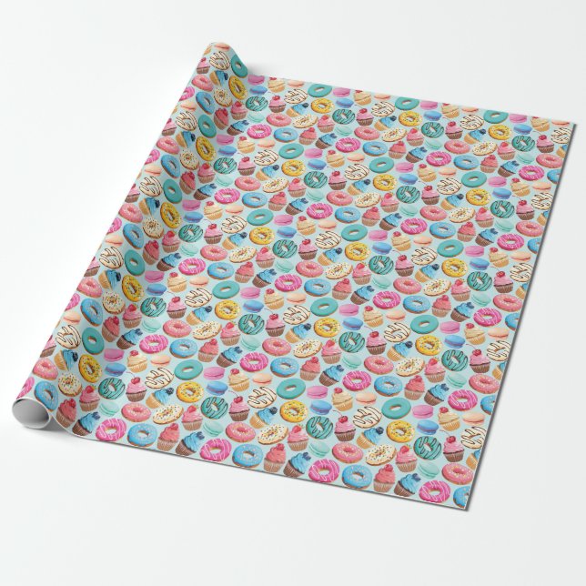 Papier Cadeau Sweet Sweet Sweets : Motif de Delight. (Déroulé)