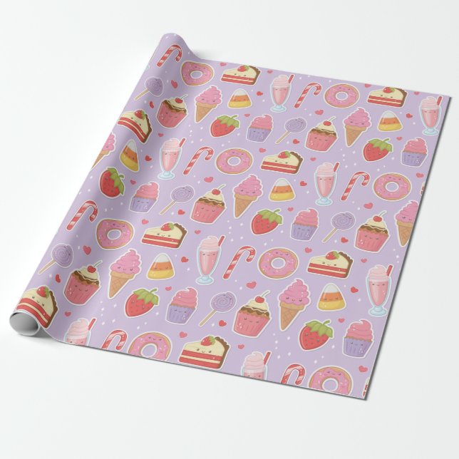 Papier Cadeau Sweet Treats Wrapping (Déroulé)