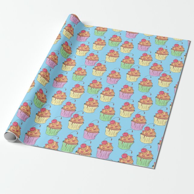 Papier Cadeau Sweet Treats Wrapping Paper (Déroulé)