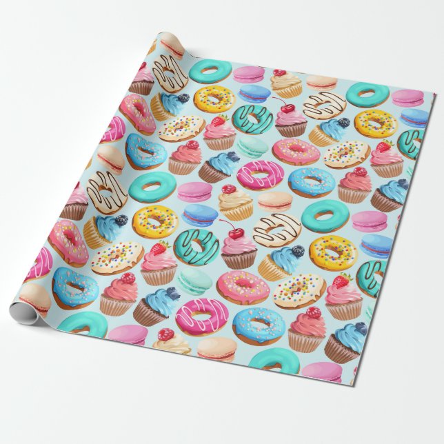 Papier Cadeau Sweet Treats Wrapping Paper (Déroulé)