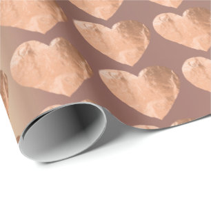 Papier Cadeau Swet Heart Blush Rose Or Pearly Metallic