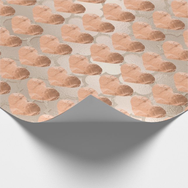 Papier Cadeau Swet Heart Blush Rose Rose Or Perle d'ivoire (Coin)