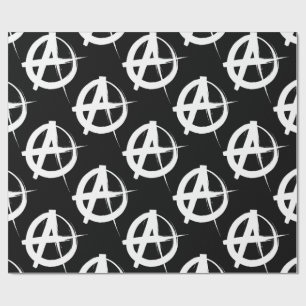 Papier Cadeau symbole anarchique noir et blanc