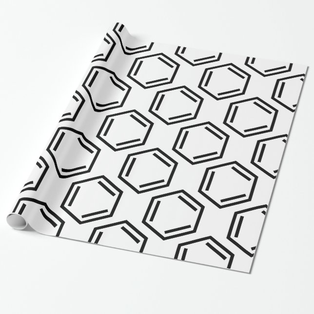PAPIER CADEAU SYMBOLE D'ANNEAU BENZENE (Déroulé)