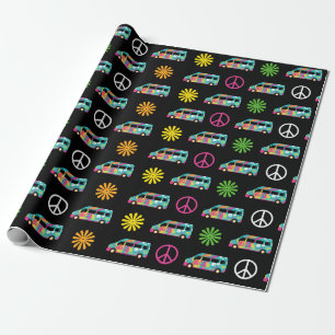 Papier Cadeau Symbole de paix Hippie Bus les années 70