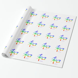 Papier Cadeau Symbole de paix Kanji en Chakra arc-en-ciel