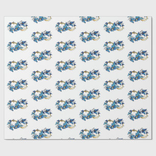 Papier Cadeau Symbole infini de papillons Morpho bleus