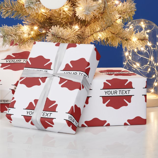 Papier Cadeau Symbole logo rouge du pompier personnalisé (Vacances)
