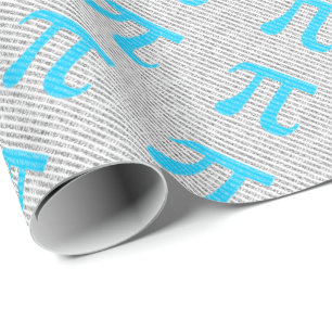 Papier Cadeau Symbole mathématique original bleu du jour de pi