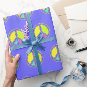 Papier Cadeau Symbole PAIX avec des couleurs remplies