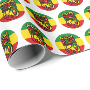 Papier Cadeau Symbole Reggae et Paix avec citations positives