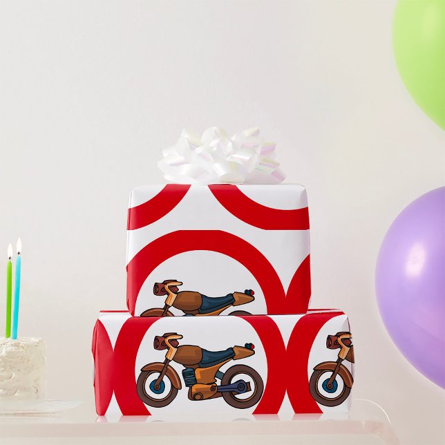 Papier Cadeau Symbole routier de moto (Créateur téléchargé)